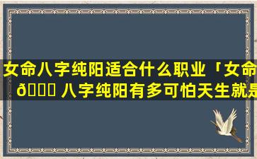 女命八字纯阳适合什么职业「女命 🐘 八字纯阳有多可怕天生就是女 💐 强人」